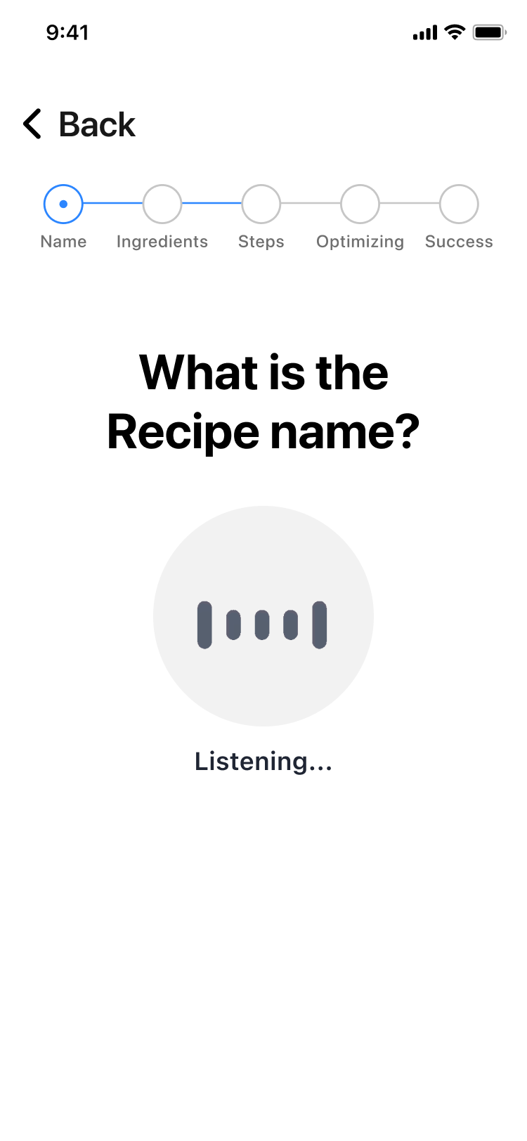 Screenshot showing voice listening feature
